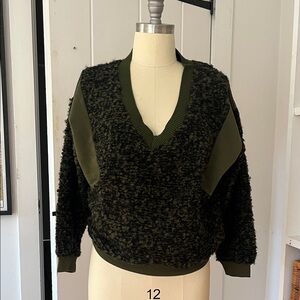 Green and Black Textured Sweater
